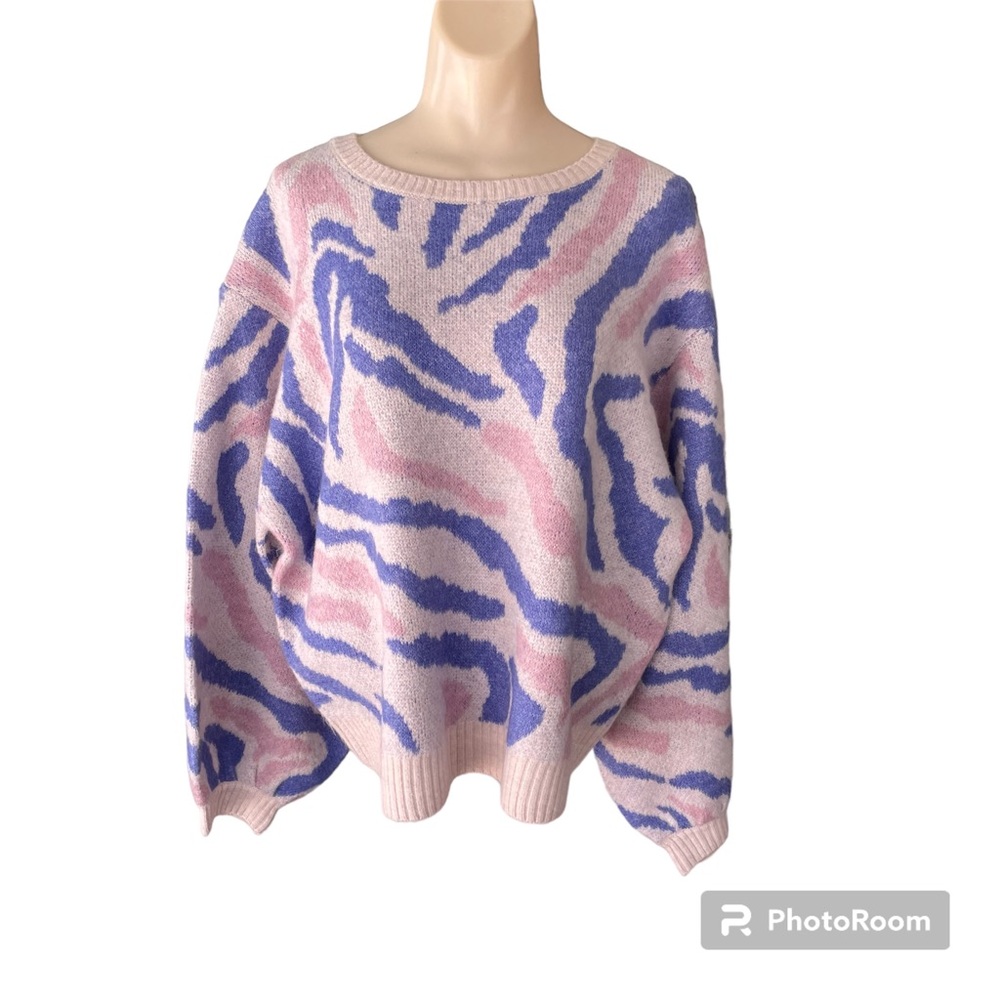 Ophelia Roe Dolman womens sweater pink and purple 1X